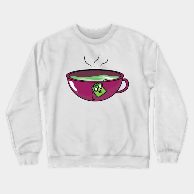 Green Tea Drink Cartoon Crewneck Sweatshirt by Tee Love Co. 